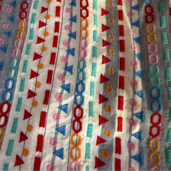 Savanna Jane Blue Multicolor Embroidered Boho Mini Dress Womens Small Sleeveless - Picture 7 of 8